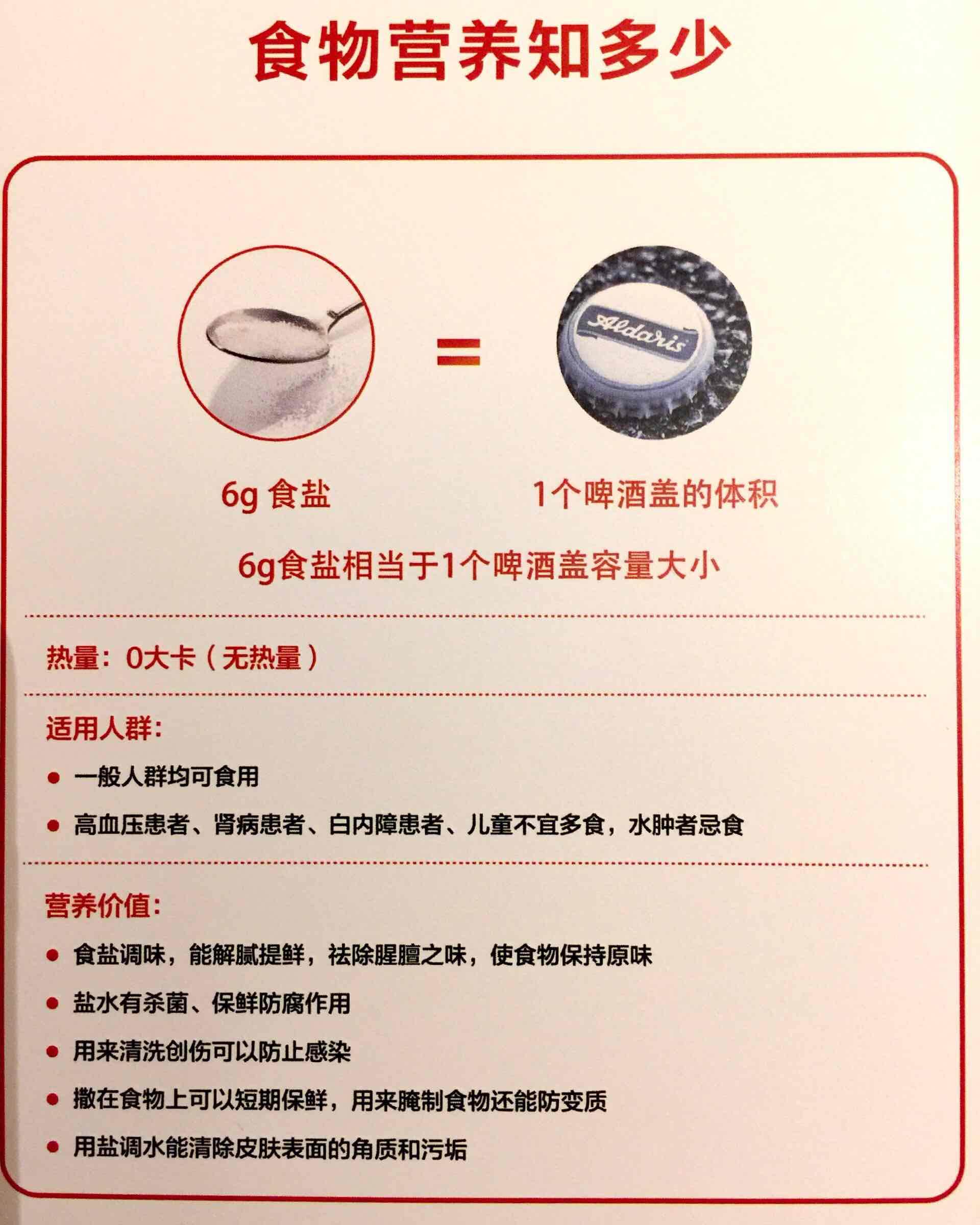 食盐摄入量每天不超过六克,6克是多少呢?